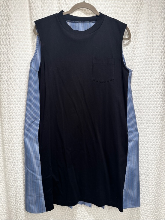 Sacai Dresses & Skirts - Sacai NWOT Navy Cotton Poplin Dress with Blue Stripe